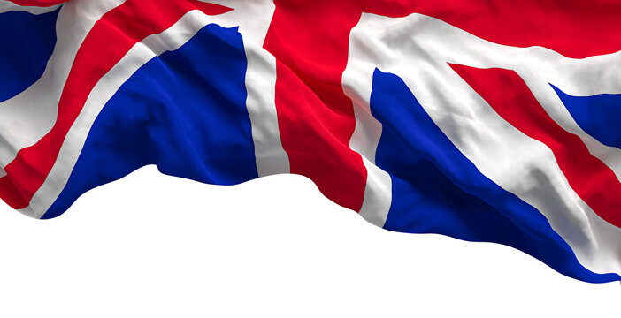 Waving united kingdom flag 3d transparent background