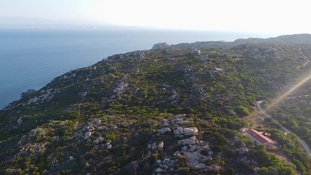 Aerial view of Capo Testa peninsula, in northern Sardinia, Italy