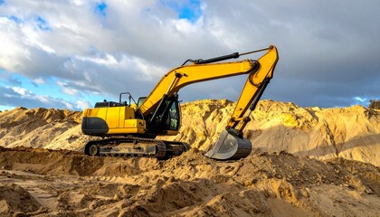 Obraz premium Two Large Industrial Pipelines Extending Through a Deep Earth Trench Toward the Horizon Under a Bright Cloudy Sky