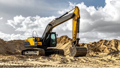 Two Large Industrial Pipelines Extending Through a Deep Earth Trench Toward the Horizon Under a Bright Cloudy Sky