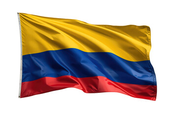 Colombia national flag waving, representing patriotism, identity, pride, and national sovereignty on transparent background