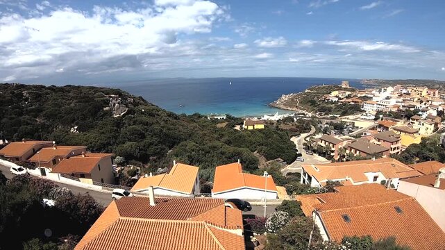 Aerial view over Santa Teresa Gallura, Sassari, Italy