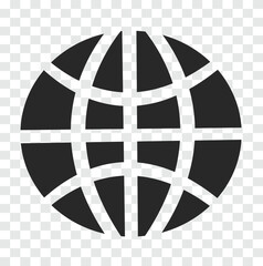 Global Globe Internet Icon Illustration Isolated on Transparent Background