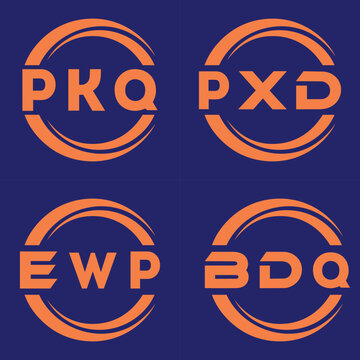 QXW,DBQ,KQX XDX,DPQ,EDP,DEP,WXB,QXW,PWQ letter logo design in illustration. Vector logo, calligraphy designs for logo, Poster, Invitation, etc. Pro Vector