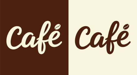 A modern cafe logo with elegant typography on a contrasting background © Fezi