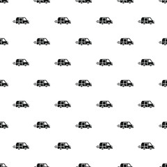 Fototapeta premium Delivery vans creating a repeatable seamless pattern on a clean white background