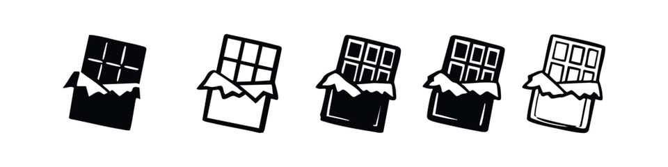 Hand-Drawn Chocolate Bar Doodle Icons