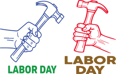 Hand Tools Celebrating Labor Day with Wrenches and Hammers in Vibrant Colors