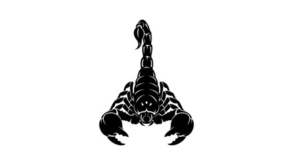 Stylized scorpion silhouette design on white background