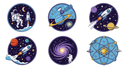 Cosmic exploration and celestial bodies in outer space. © Peri