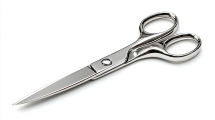 Obraz premium Shiny metal scissors isolated on white background