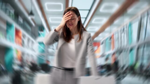 Woman Experiencing Vertigo And Balance Loss
