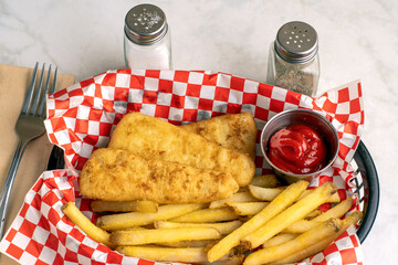 haddock fillets  with a side  french fries