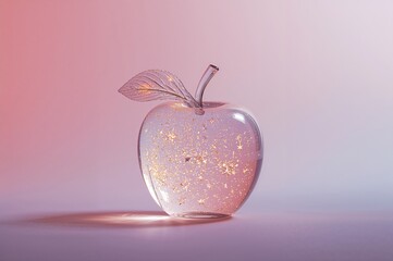 Obraz premium Glowing pink apple with sparkles