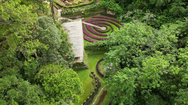 Drone Shot Over Mount Costa Garden In La Trinidad, Benguet, Philippines