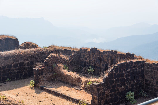 Raigad Fort, The most important fort and capital of Chatrapati Shivaji Maharaj dynasty, one of the strongest fortresses on the Deccan Plateau, Constructed between 1656 to 1674 under Maratha Empire, Ma
