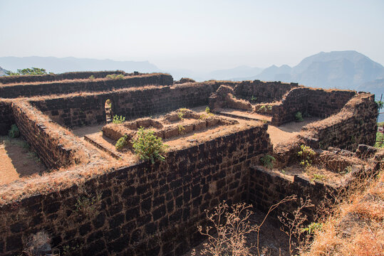 Raigad Fort, The most important fort and capital of Chatrapati Shivaji Maharaj dynasty, one of the strongest fortresses on the Deccan Plateau, Constructed between 1656 to 1674 under Maratha Empire, Ma