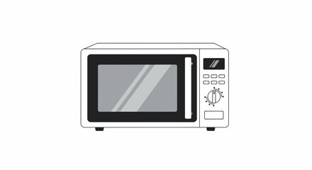 Modern Kitchen Appliance Microwave Oven Isolated on White Background