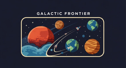 Galactic Frontier Space Exploration Planets and Stars. © Rian