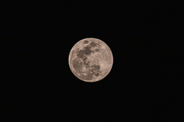 Fototapeta premium Full Moon telephoto in the night