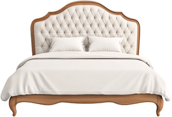 Upholstered Headboard - Elegant Upholstered Headboard for Adding Comfort and Style to Beds in Bedrooms and Guest Rooms Isolated on White Background