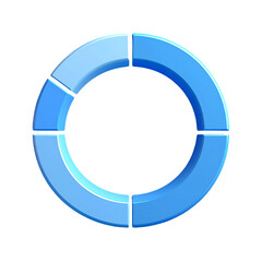 Naklejka premium Blue pie chart segments isolated
