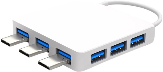 USB Wi-Fi Adapter Isolated on White Background - Wireless USB Wi-Fi Network Adapter