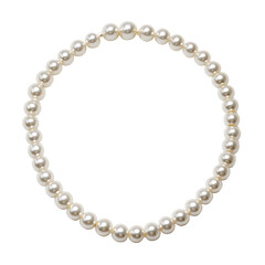 Obraz premium White pearl necklace in circle shape isolated on white background