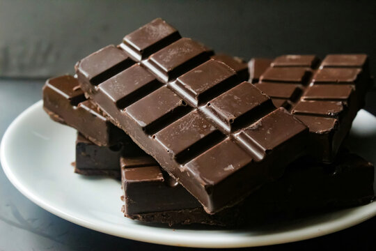 chocolate bar on black background