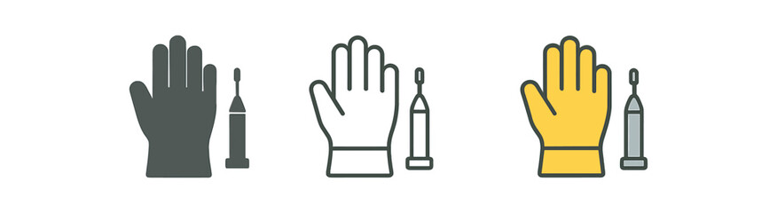 Obraz premium cryosurgery protective glove and small metal cryotip side by side