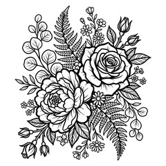 Flower Drawing Illustration