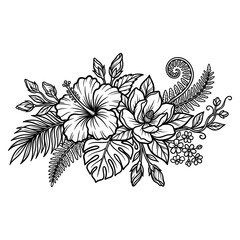 Flower Drawing Illustration