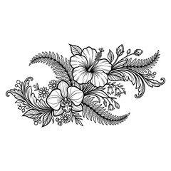 Flower Drawing Illustration