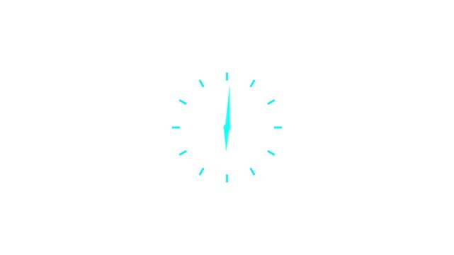 Round wall clock blue animation. The timer counts down the time. Wall clock time working office hours animated. timer timelapse video animation 4k,made by arif 