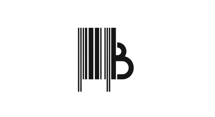 Barcode with letter B symbol. © Ramadan
