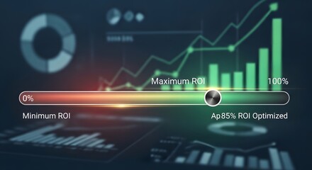 Fototapeta premium ROI optimization progress bar showing 85 percent maximum return on investment