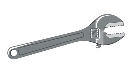 Obraz premium Adjustable Wrench Tool on White Background.