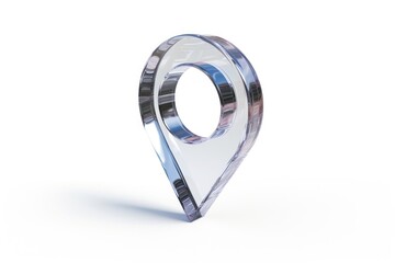 Fototapeta premium 3d render of location pin logo jewelry white background accessories.