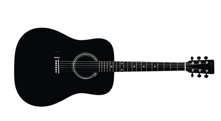 Sleek black acoustic guitar vector illustration 