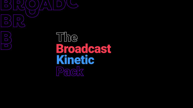 Broadcast Kinetic Intro &ndash; Dynamic Motion Graphics Titles, Animated Typography and Transitions, Professional TV Broadcast Design Elements for Promo and Media