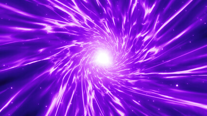 回転して渦巻く紫色の炎の集中線のエフェクト背景