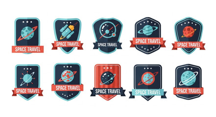 Collection of Space Travel Badges and Emblems. © Roki