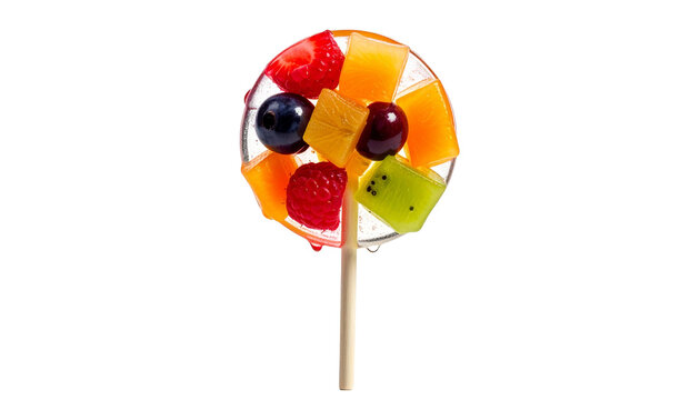 Transparenter Lutscher mit Fr&uuml;chten innen, PNG