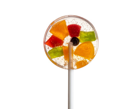 Transparenter Lutscher mit Fr&uuml;chten innen, PNG