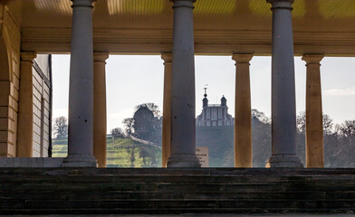 Fototapeta premium The Royal Observatory at the top of Greenwich Park above the Old Royal Naval College, London