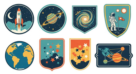 Collection of Space Themed Patches and Emblems. © Dolar