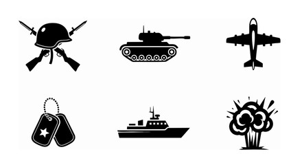 vector silhouette of a war icon