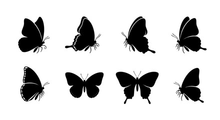set of butterfly silhouettes