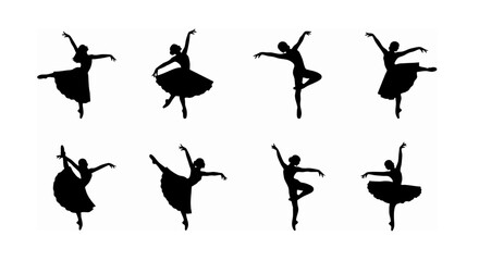 Artistic Dance Movement Silhouettes