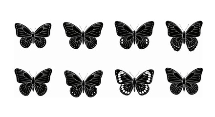 set of butterflies